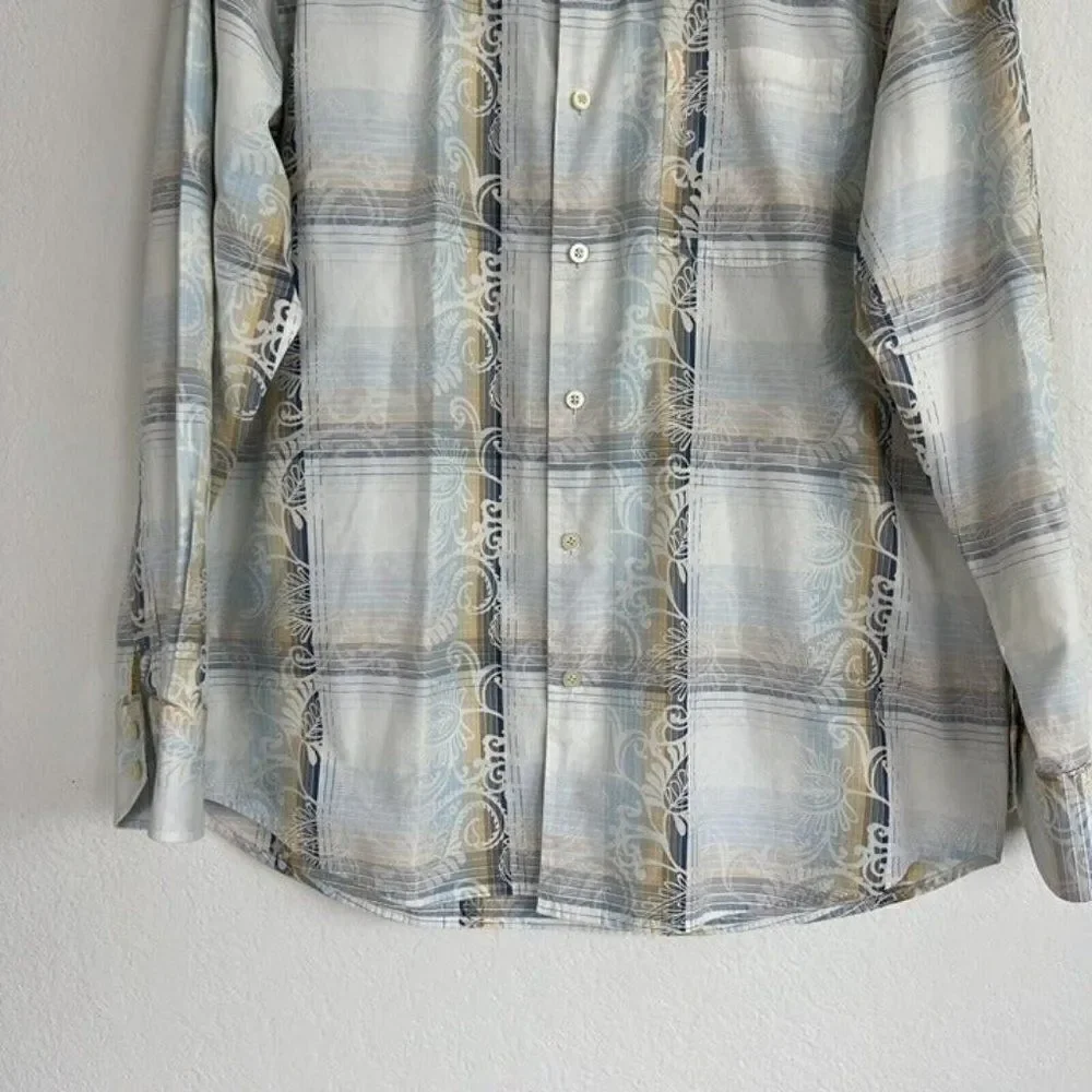 Tommy Bahama Button Up Mens Medium Paisley Long Sleeve Shirt Silk Cotton Blend - Picture 8 of 9